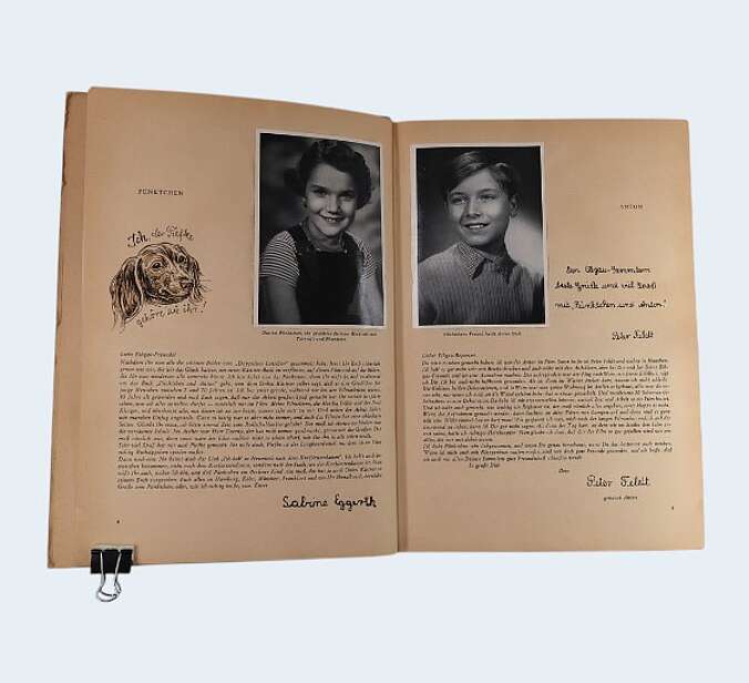 Eine Seite des Sammelalbums von "Pünktchen und Anton".